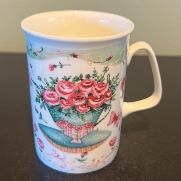 Set of 2 ROSE of ENGLAND Fine Bone China Floral Cups Mugs ~ United Kingdom UK - Picture 10 of 15
